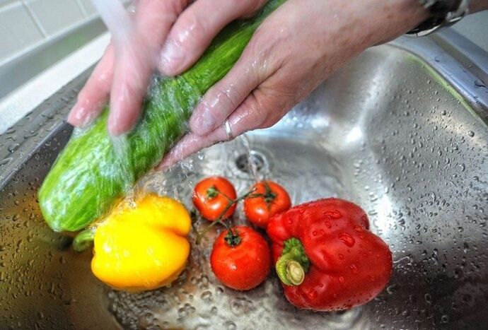 To prevent parasitic infection, it is necessary to wash vegetables before consumption.